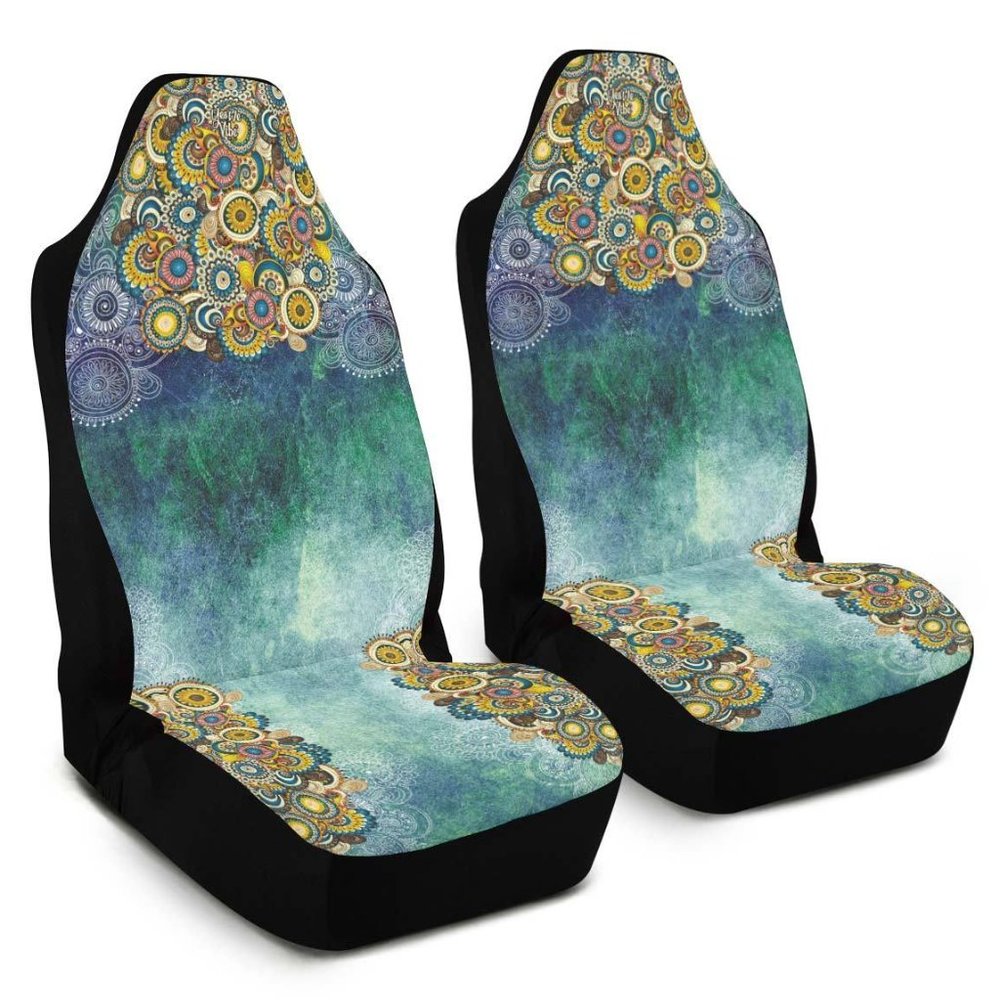 BRAND NEW! BEAUTIFUL SET OF CAR SEAT COVERS IN COLORFUL MANDALA